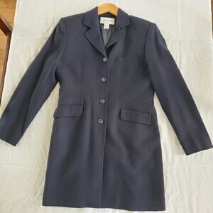 EUC! Navy Blue Evan Picone Mid-Length Wool Walking Coat size 10